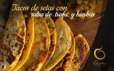 Tacos de Setas con Salsa de Trufa y Hierbas